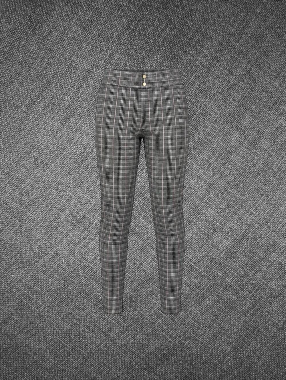 Bershka Plaid High Waist Skinny Pants Size L